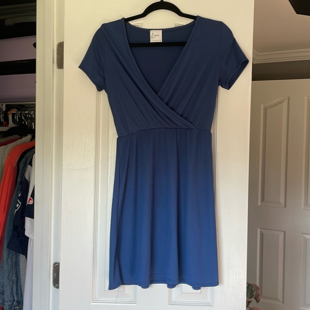Blue mini dress